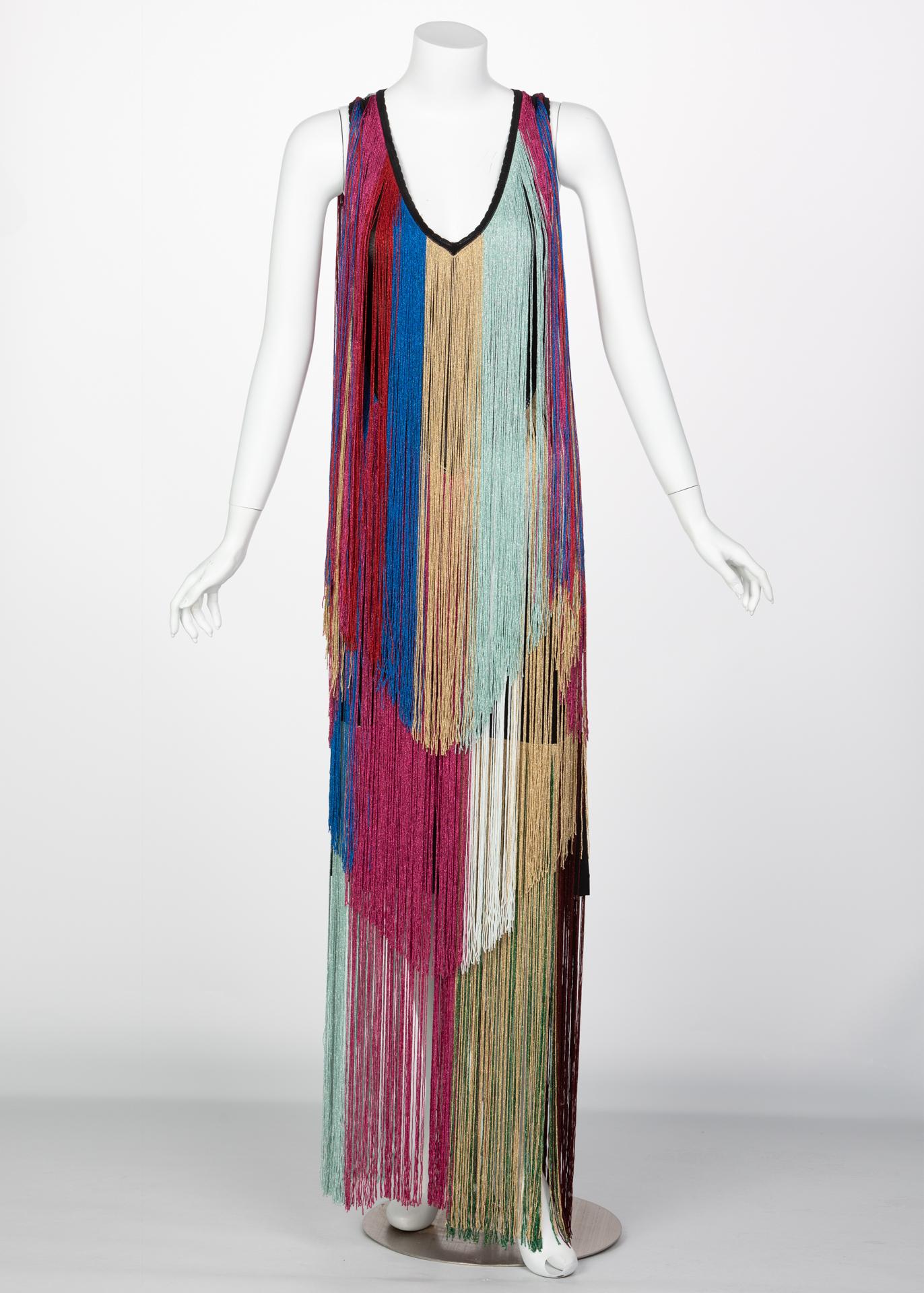 rainbow fringe dress