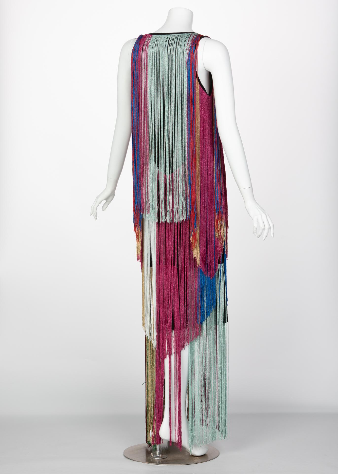 fringe rainbow dress