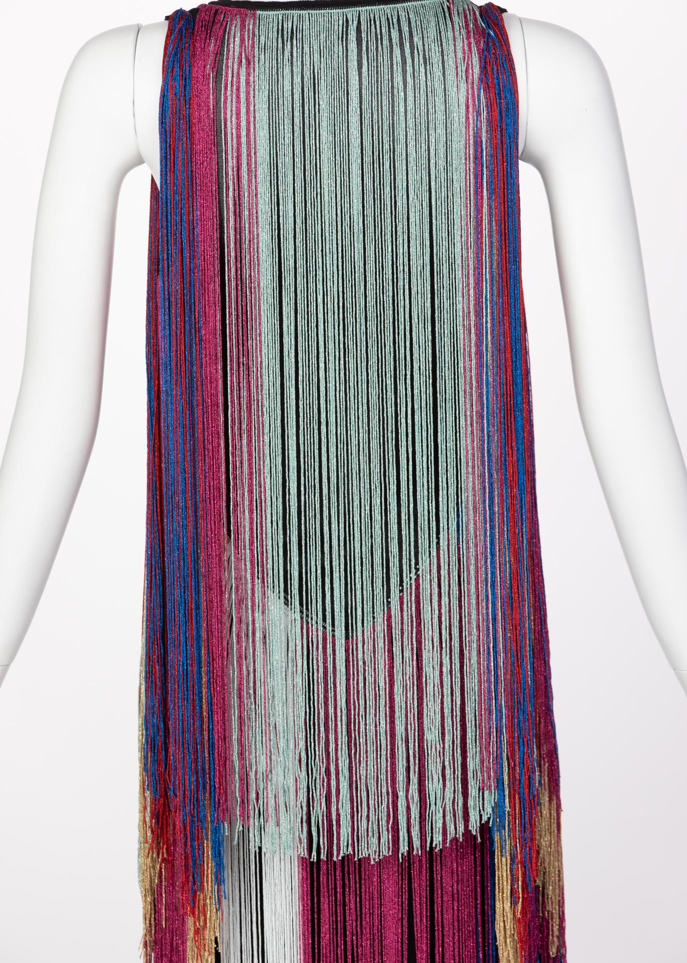 Roberto Cavalli Rainbow Fringe Maxi Dress, Resort 2017 In Excellent Condition In Boca Raton, FL