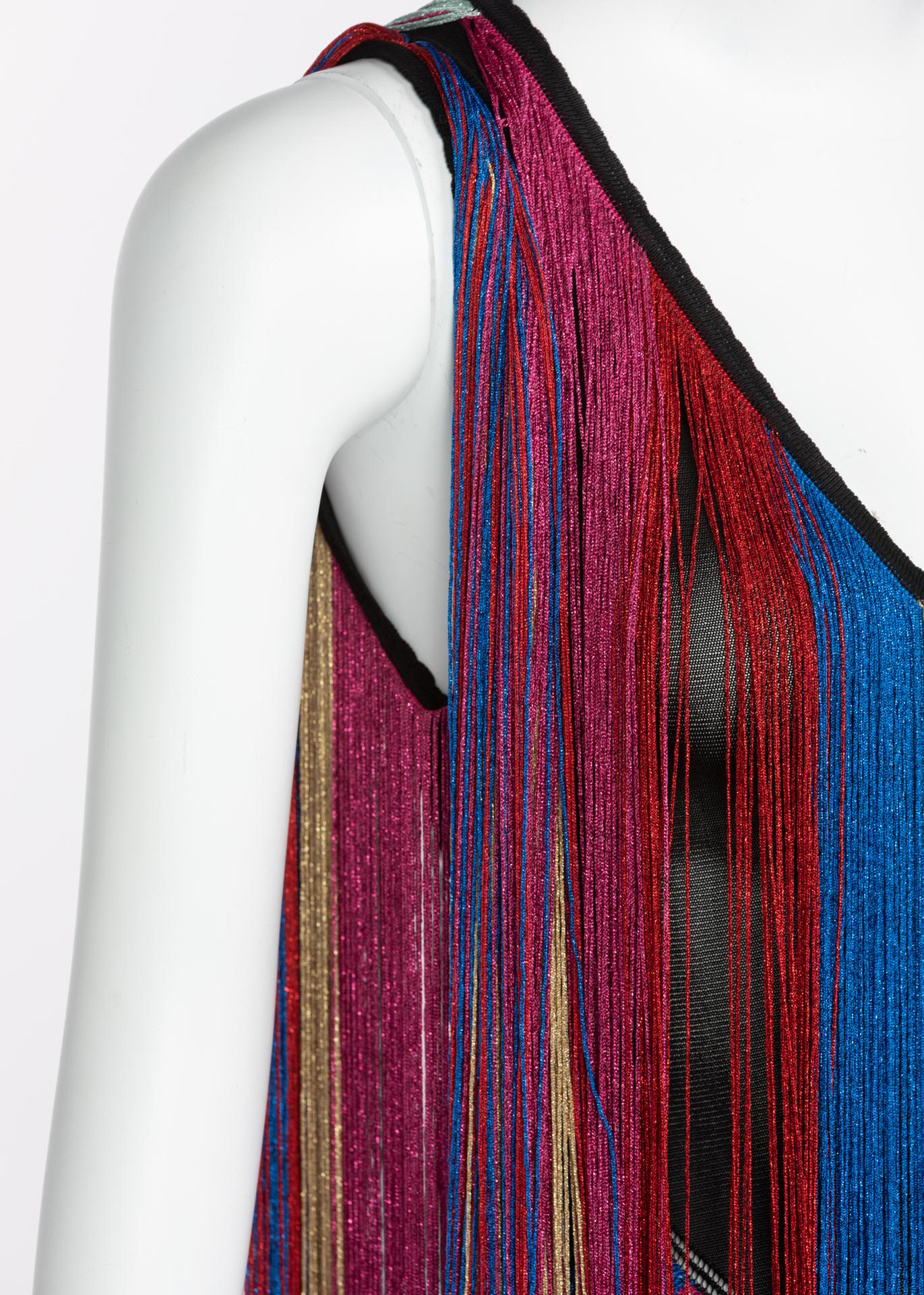 Roberto Cavalli Rainbow Fringe Maxi Dress, Resort 2017 1