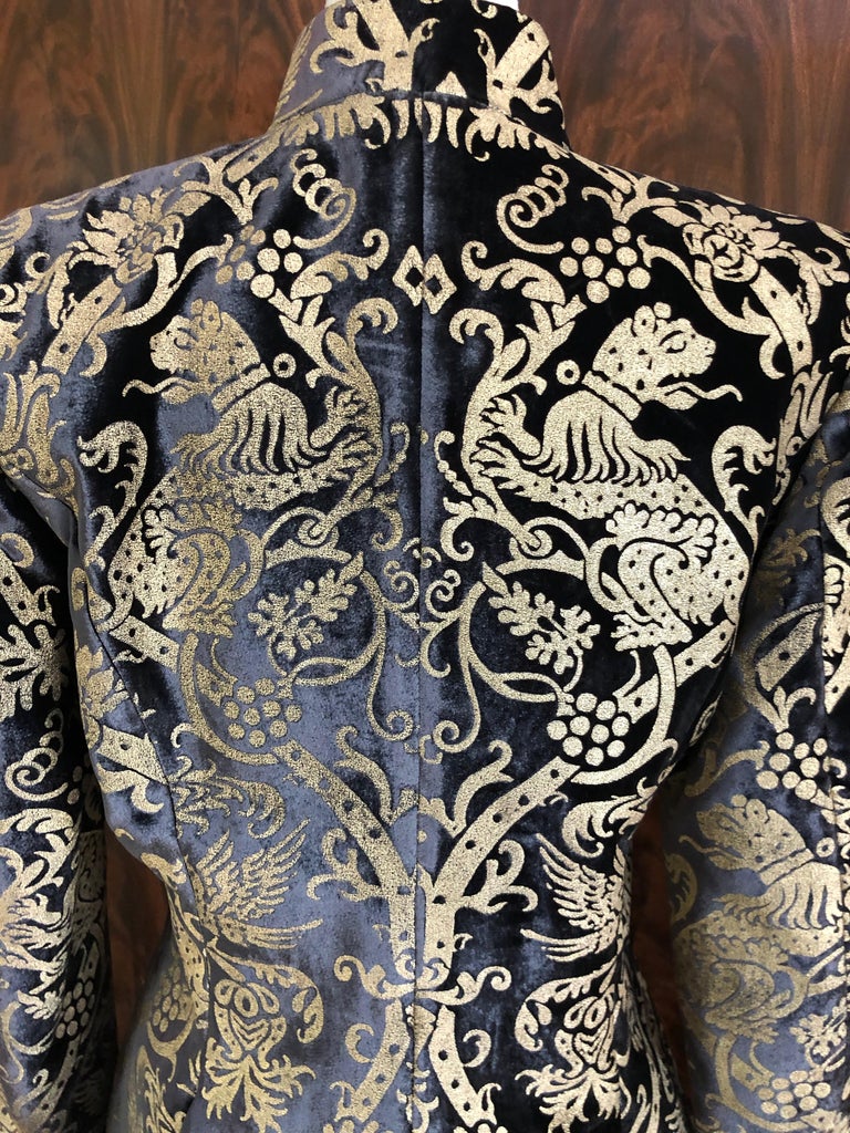 Roberto Cavalli Rare Fortuny Venetian Style Pattern Velvet Jacket and ...
