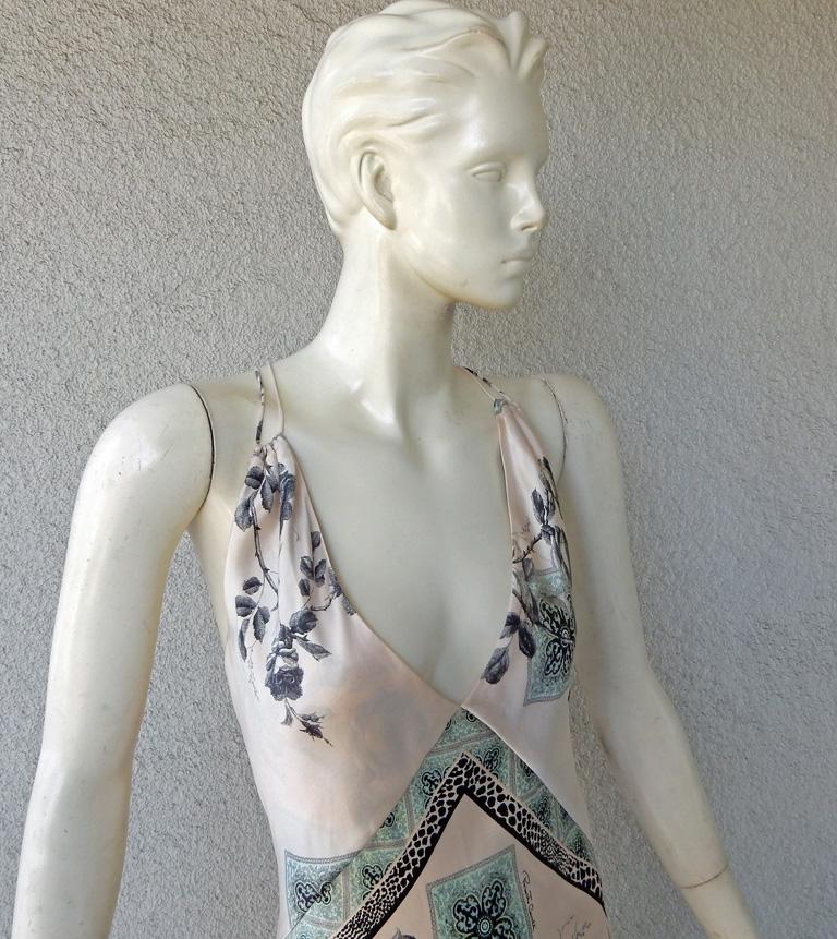 Roberto Cavalli Seltenes asiatisch inspiriertes Vintage-Kleid im Angebot 1