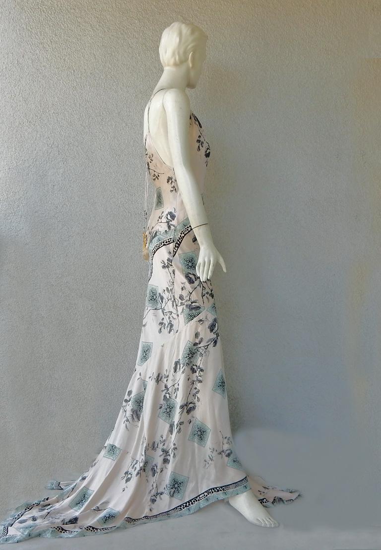 Roberto Cavalli Seltenes asiatisch inspiriertes Vintage-Kleid im Angebot 4