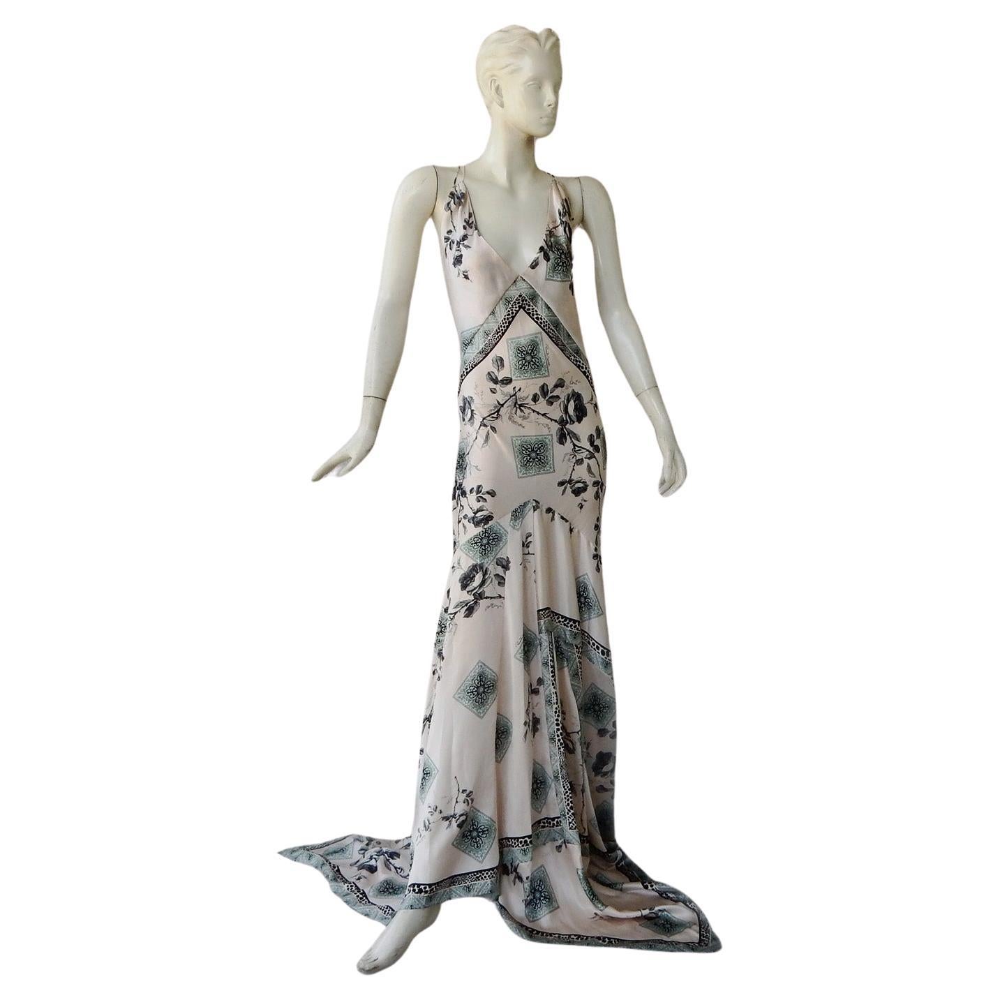 Roberto Cavalli Seltenes asiatisch inspiriertes Vintage-Kleid im Angebot
