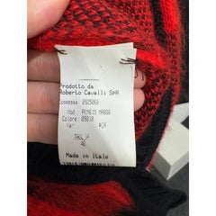 Roberto Cavalli Red Checkered Wool Mohair Cardigan Sz.40/S
