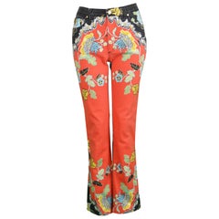 Roberto Cavalli Jeans mit rotem Blumendruck