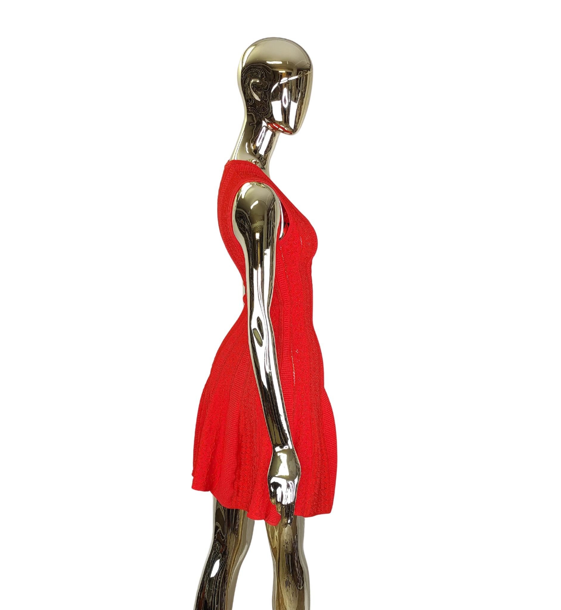 Red Roberto Cavalli red knit midi dress For Sale