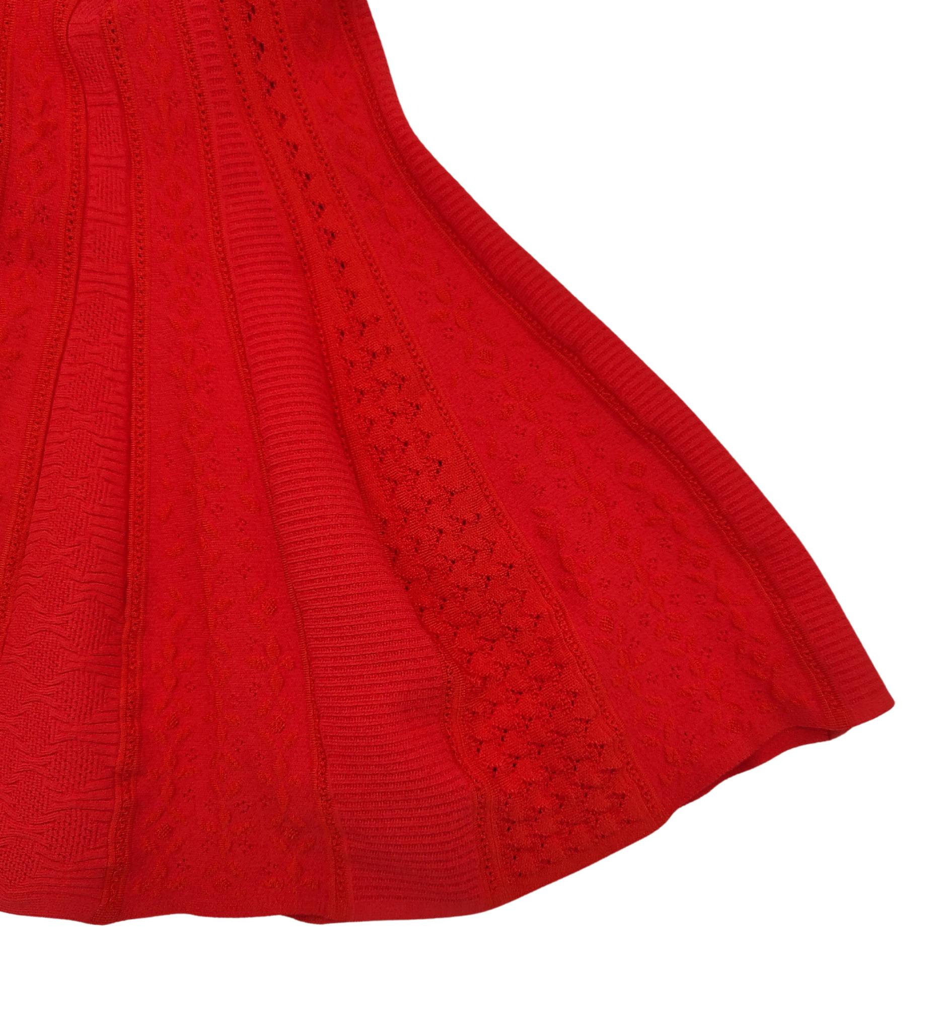 Roberto Cavalli red knit midi dress For Sale 1