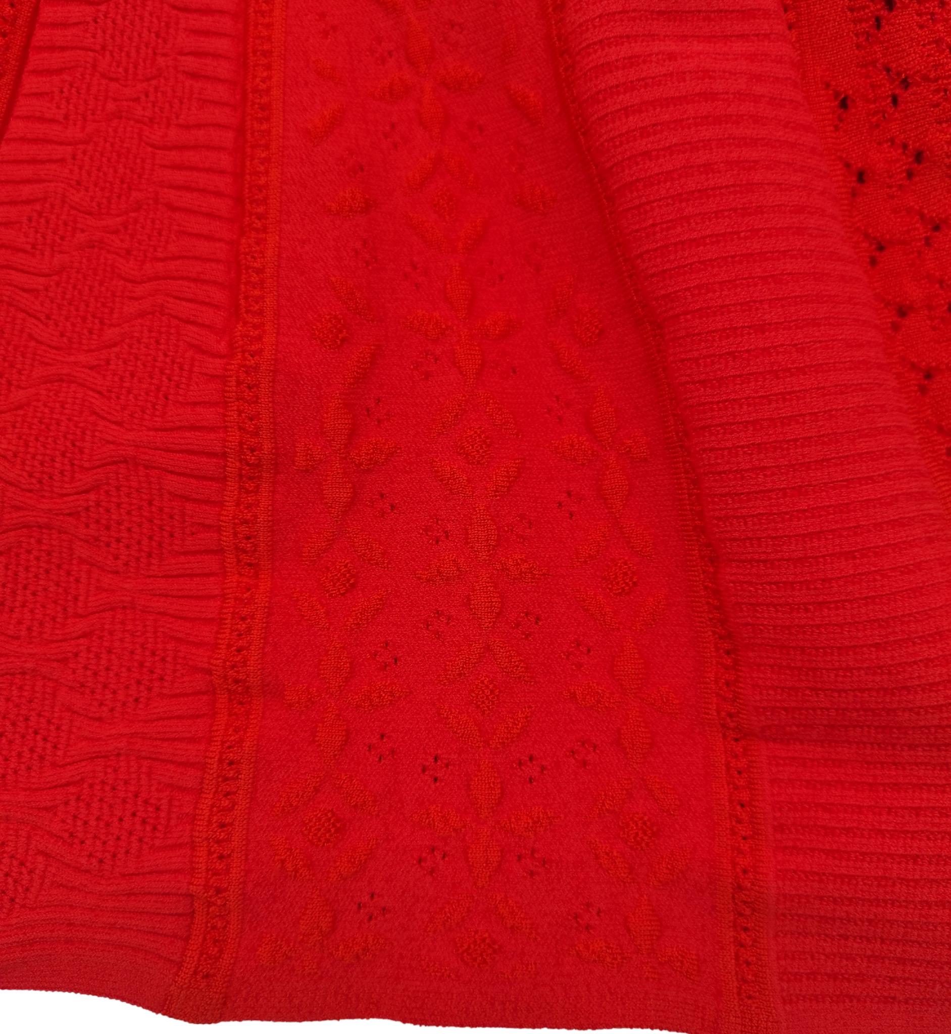 Roberto Cavalli red knit midi dress For Sale 2