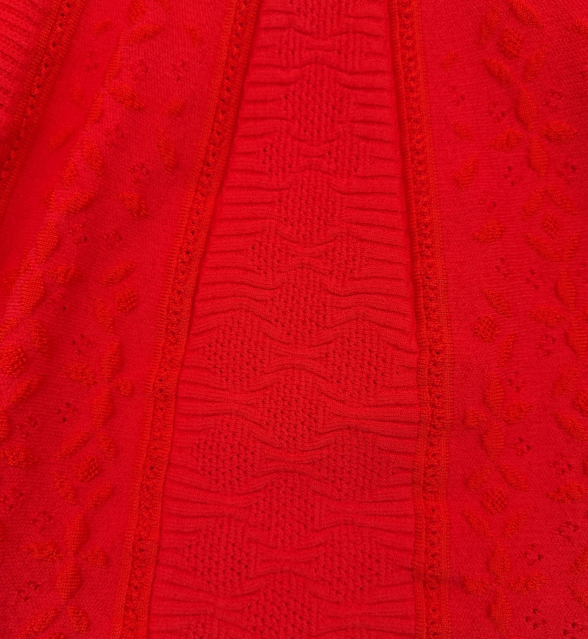 Roberto Cavalli red knit midi dress For Sale 3