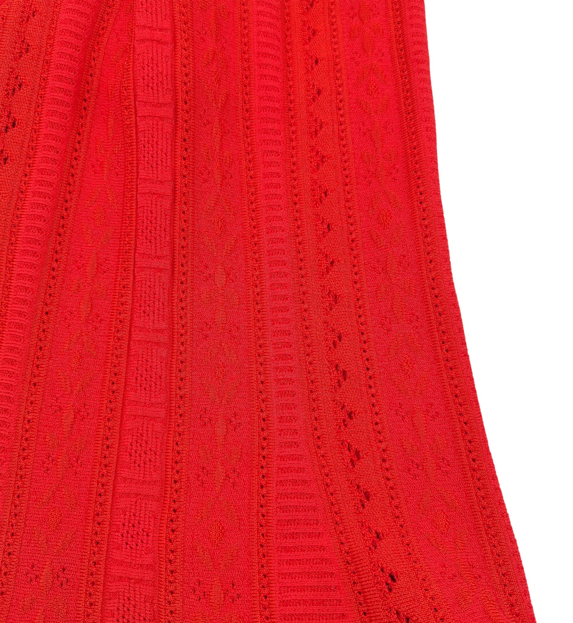 Roberto Cavalli red knit midi dress For Sale 4