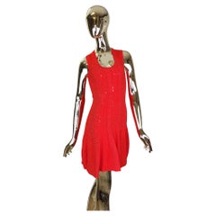 Robe midi en maille rouge Roberto Cavalli