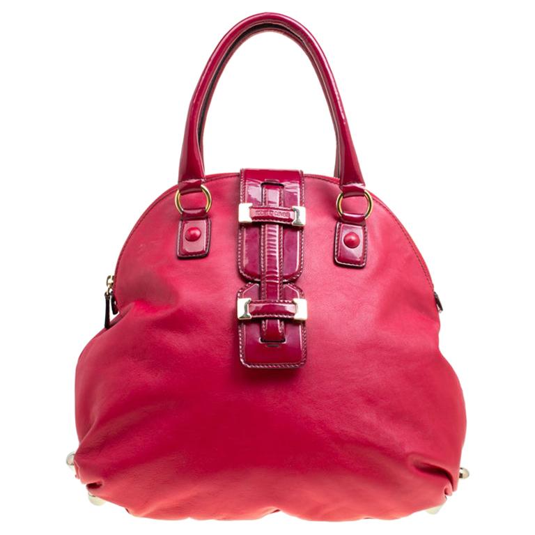 Rote Leder-Kuppeltasche von Roberto Cavalli