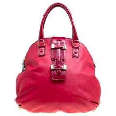 Roberto Cavalli Red Leather Dome Satchel