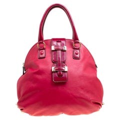 Roberto Cavalli Red Leather Dome Satchel