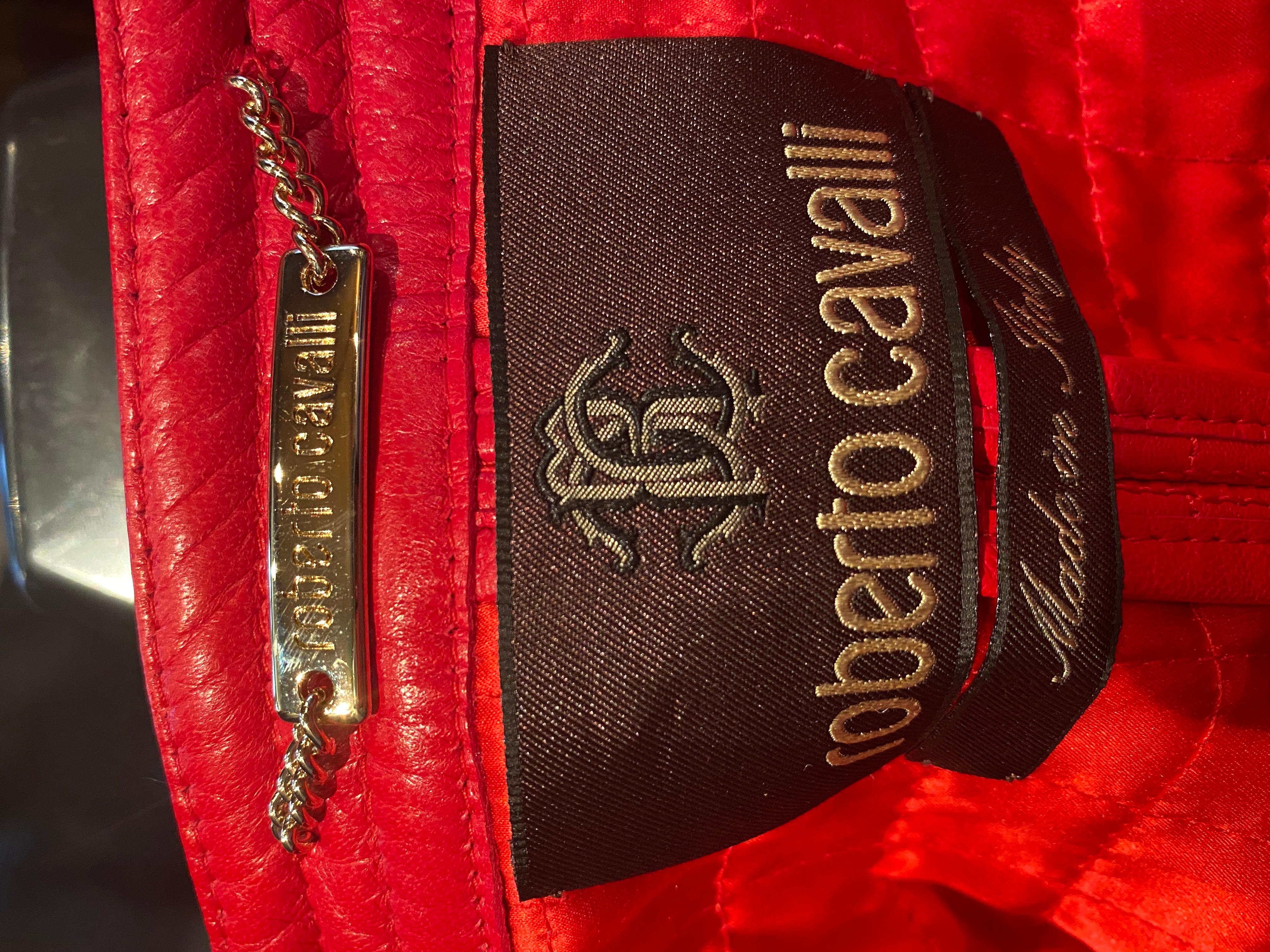 Women's Roberto Cavalli Red Leather Jacket