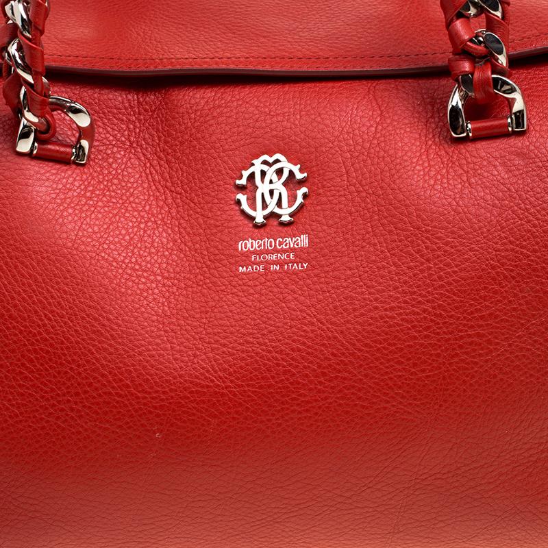 Roberto Cavalli Red Leather Small Regina Satchel 1
