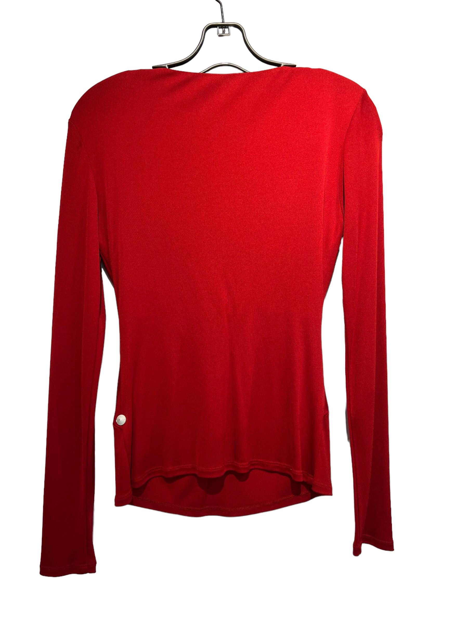Women's Roberto Cavalli Red Long Sleeve Blouse
