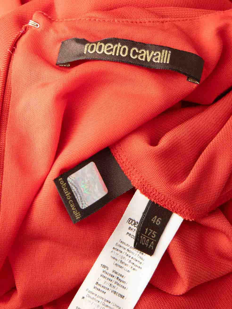 Robe midi froncée rouge Roberto Cavalli, taille XL Excellent état - En vente à London, GB