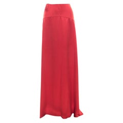 Roberto Cavalli Red Satin Silk Maxi Skirt M