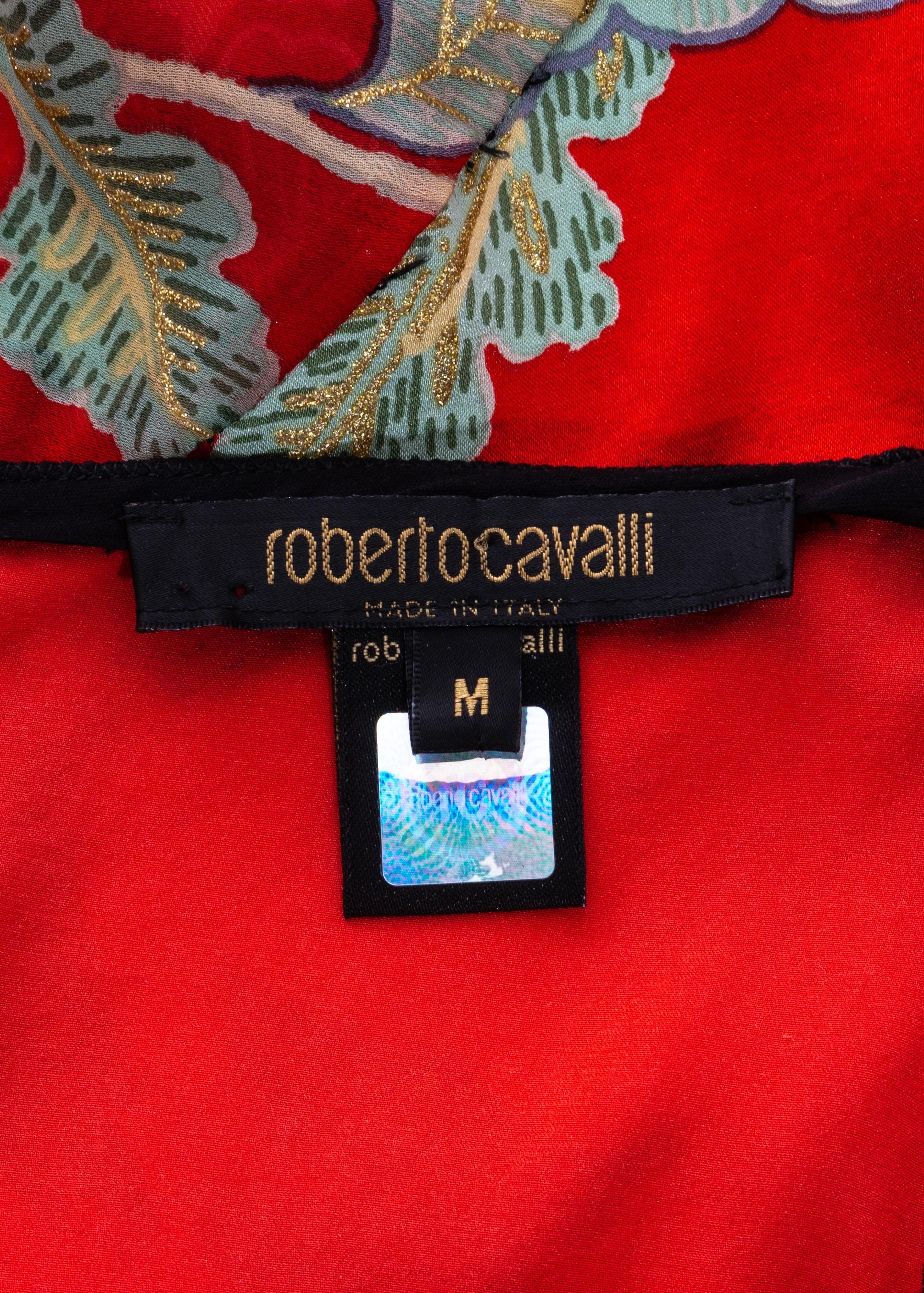 Roberto Cavalli red silk cheongsam style mini dress, ss 2003 1