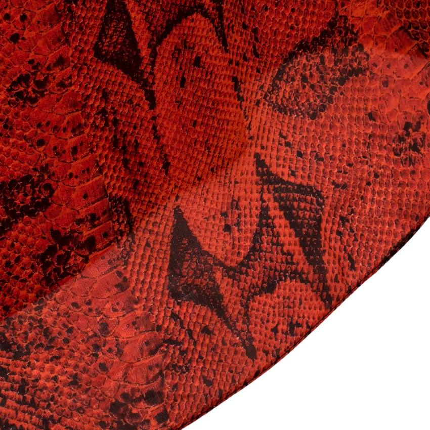 Roberto Cavalli Red Silk Snake Print Peasant Blouse For Sale 3