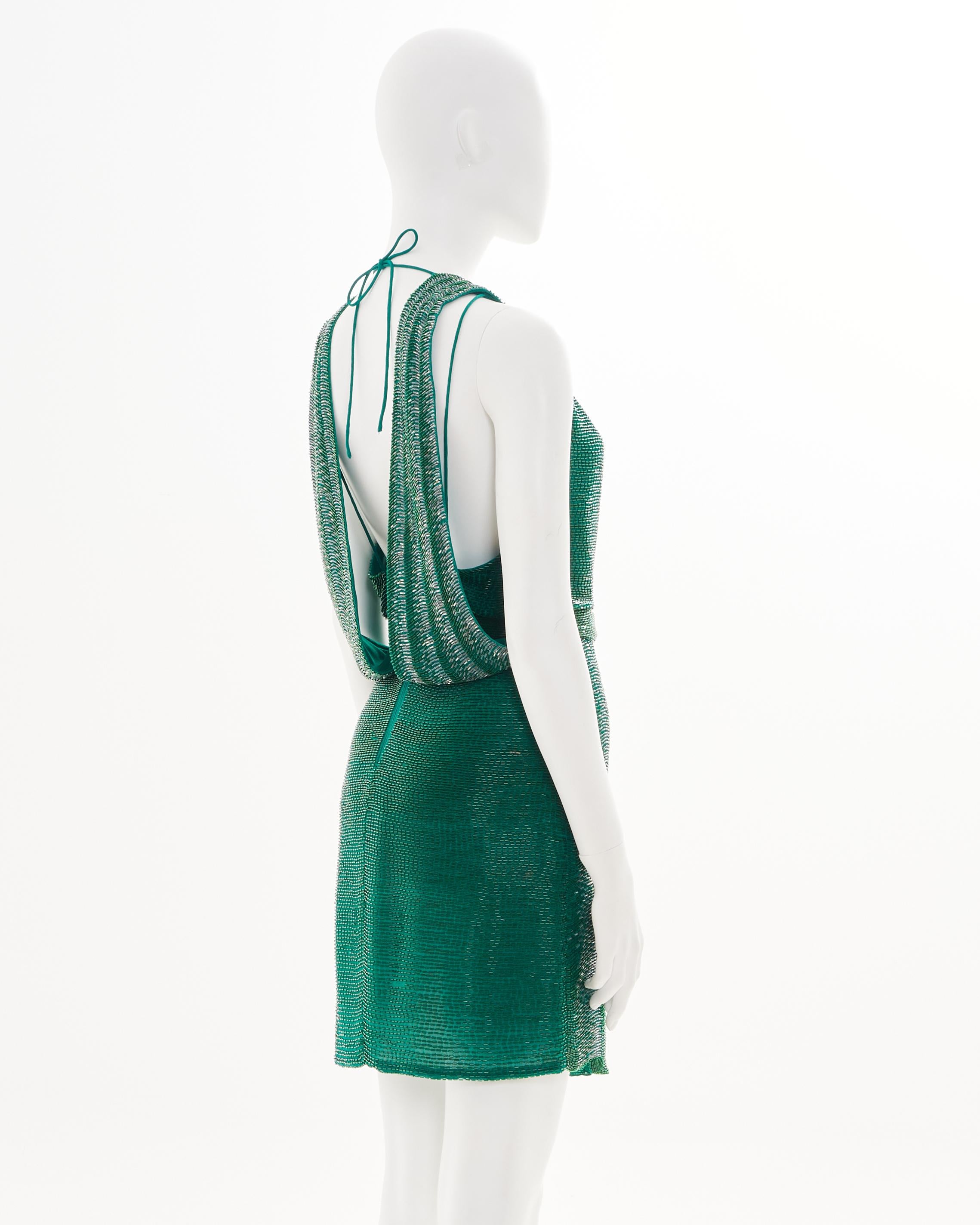 Women's Roberto Cavalli Resort 2011 Green Embellished Cocktail Dress For Sale