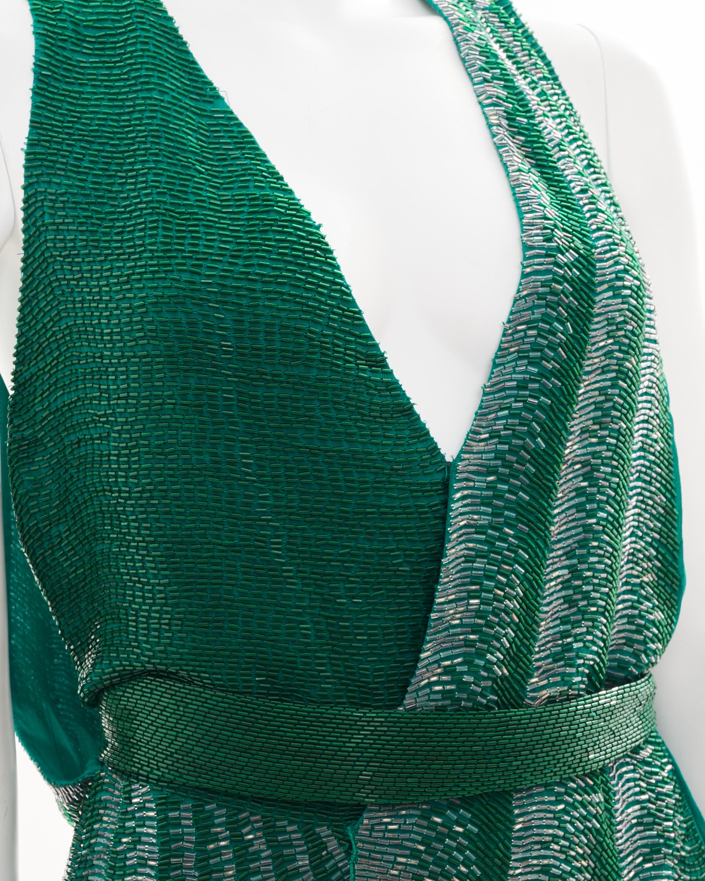 Roberto Cavalli Resort 2011 Green Embellished Cocktail Dress For Sale 4