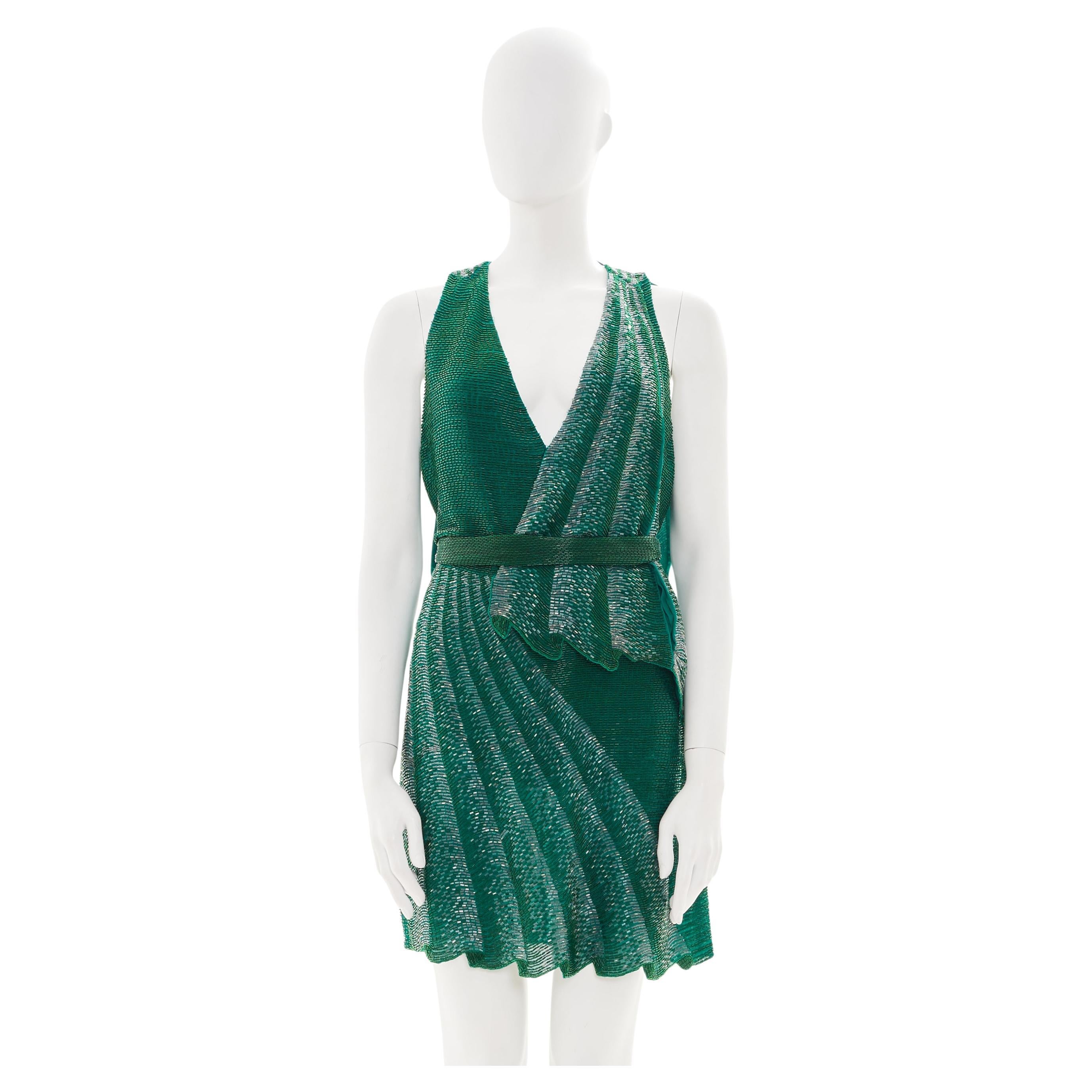 Roberto Cavalli Resort 2011 Green Embellished Cocktail Dress For Sale