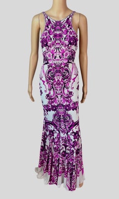 Roberto Cavalli Resort 2013 Chinoiserie Ming Porcelain Sheer Lace Evening Dress