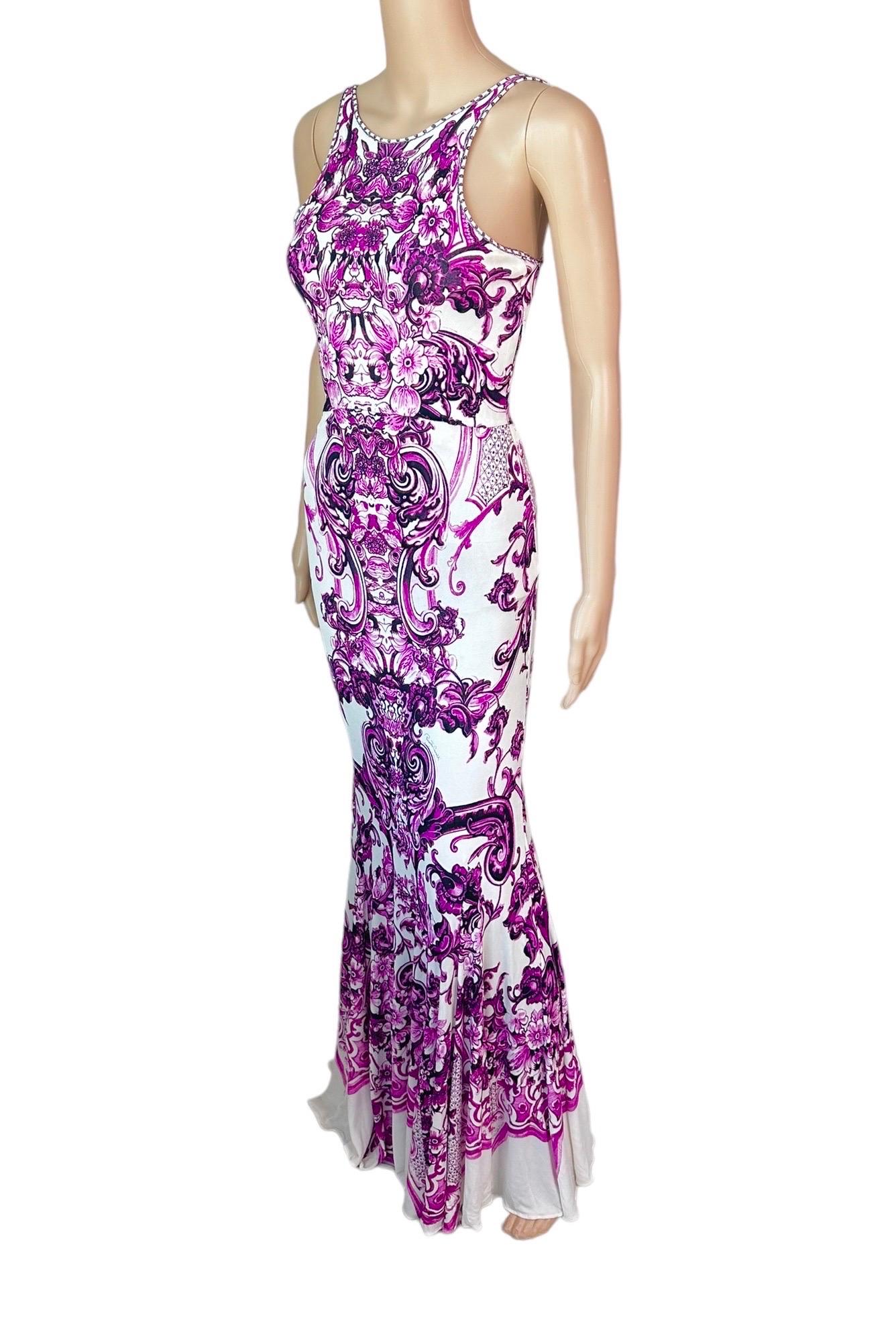 Women's Roberto Cavalli Resort 2013 Chinoiserie Ming Porcelain Sheer Lace Evening Dress For Sale