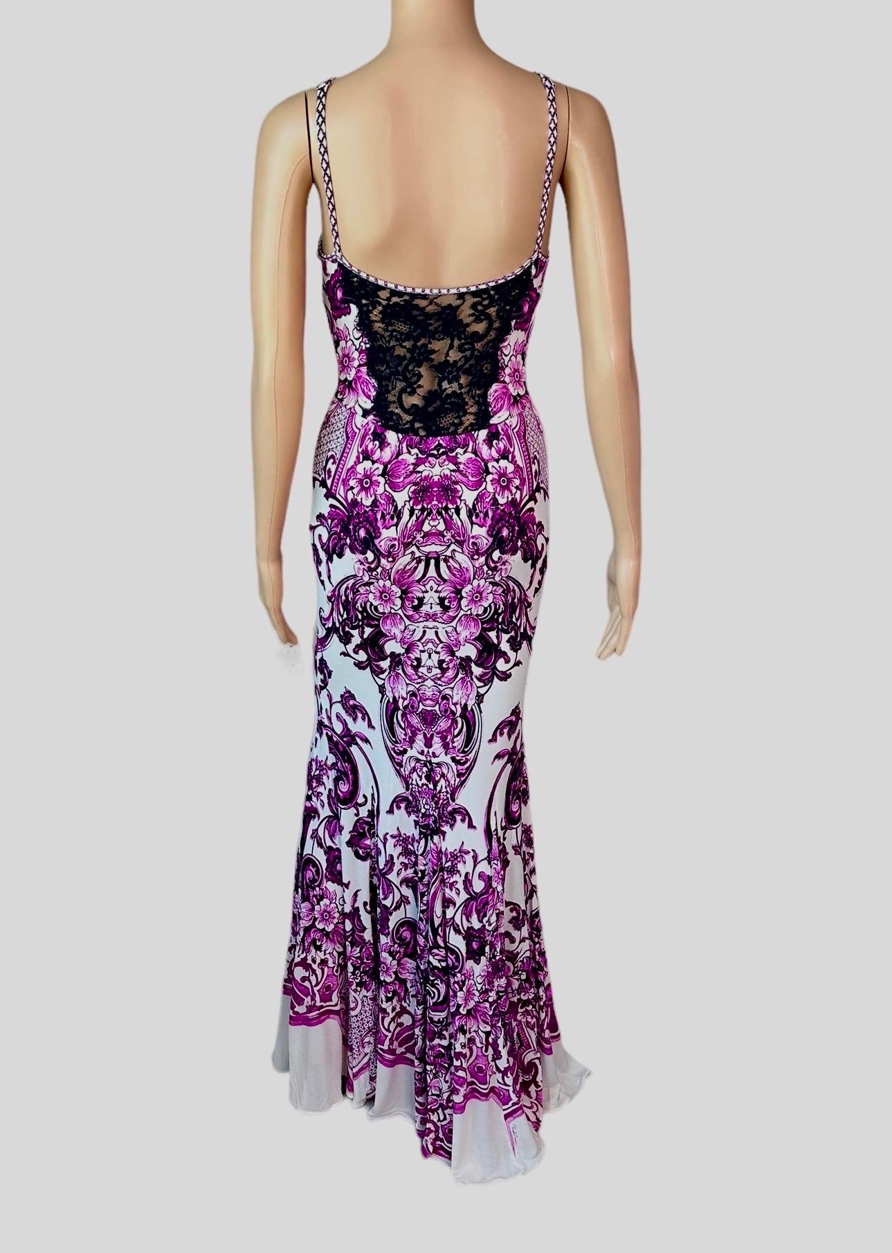 Roberto Cavalli Resort 2013 Chinoiserie Ming Porcelain Sheer Lace Evening Dress For Sale 1