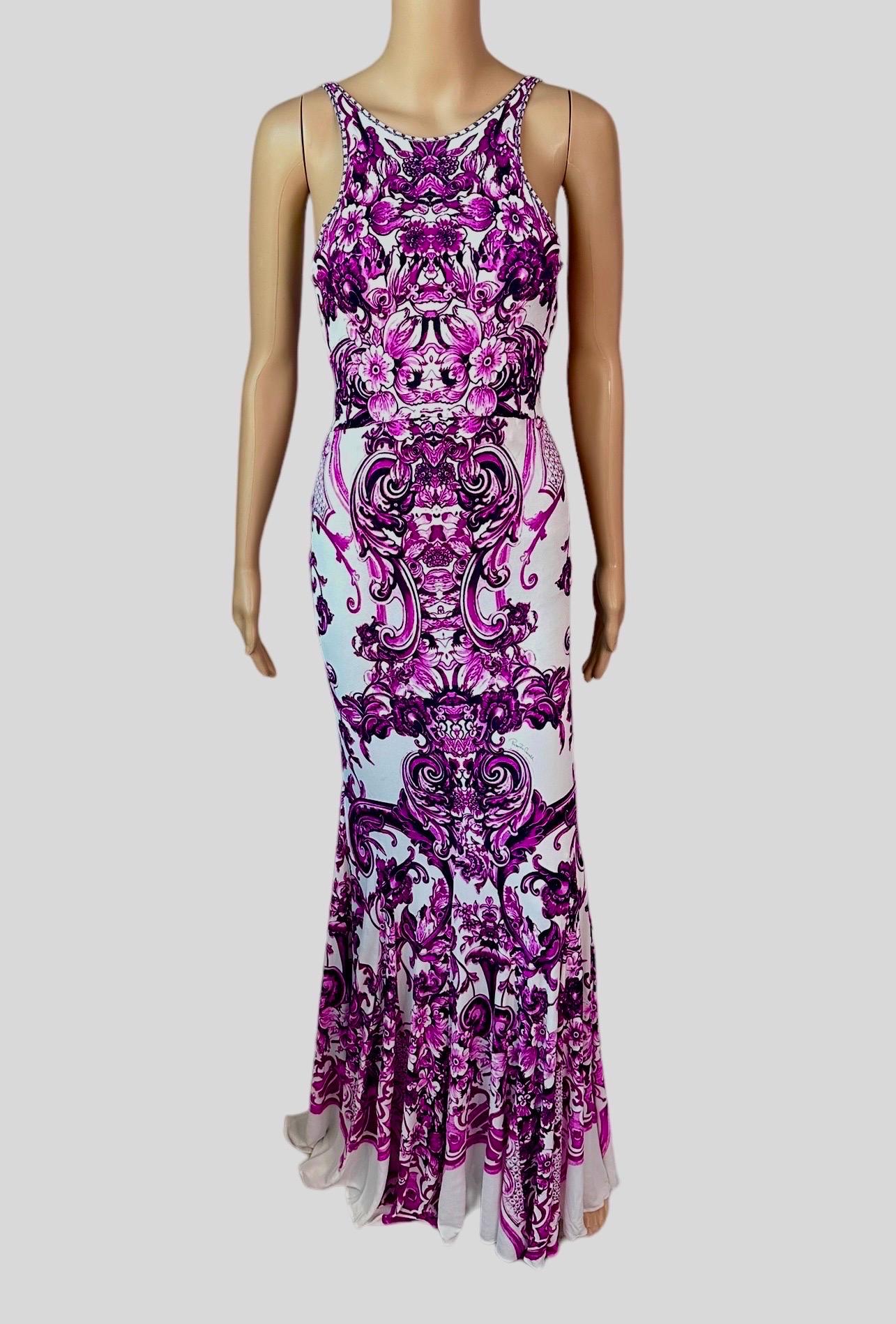 Roberto Cavalli Resort 2013 Chinoiserie Ming Porcelain Sheer Lace Evening Dress For Sale 2