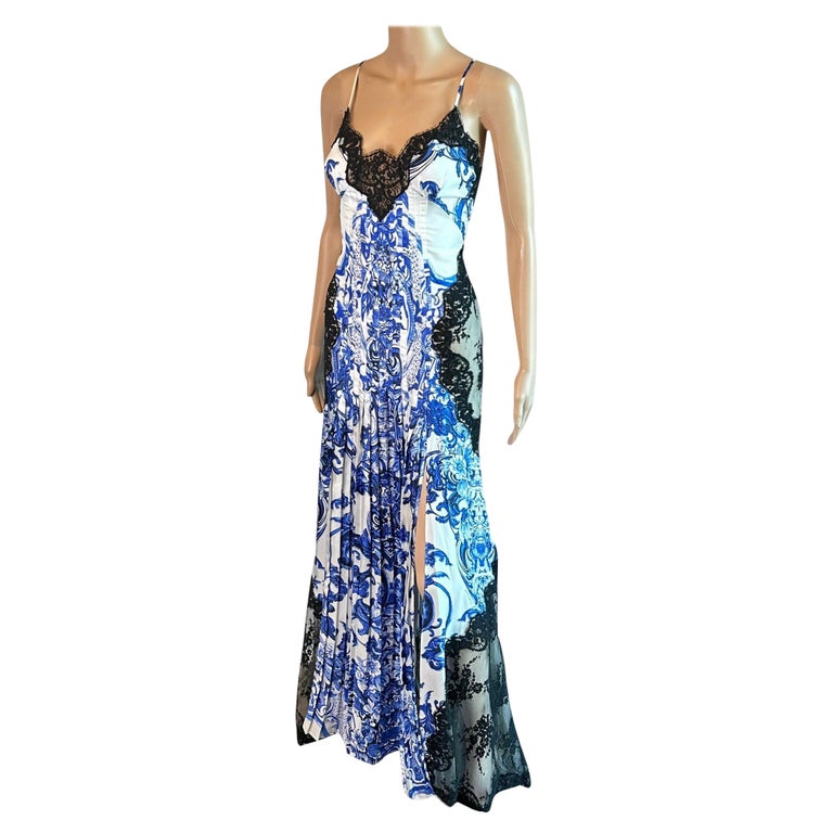 Roberto Cavalli Resort 2013 Chinoiserie Ming Porcelain Sheer Lace Evening  Dress For Sale at 1stDibs
