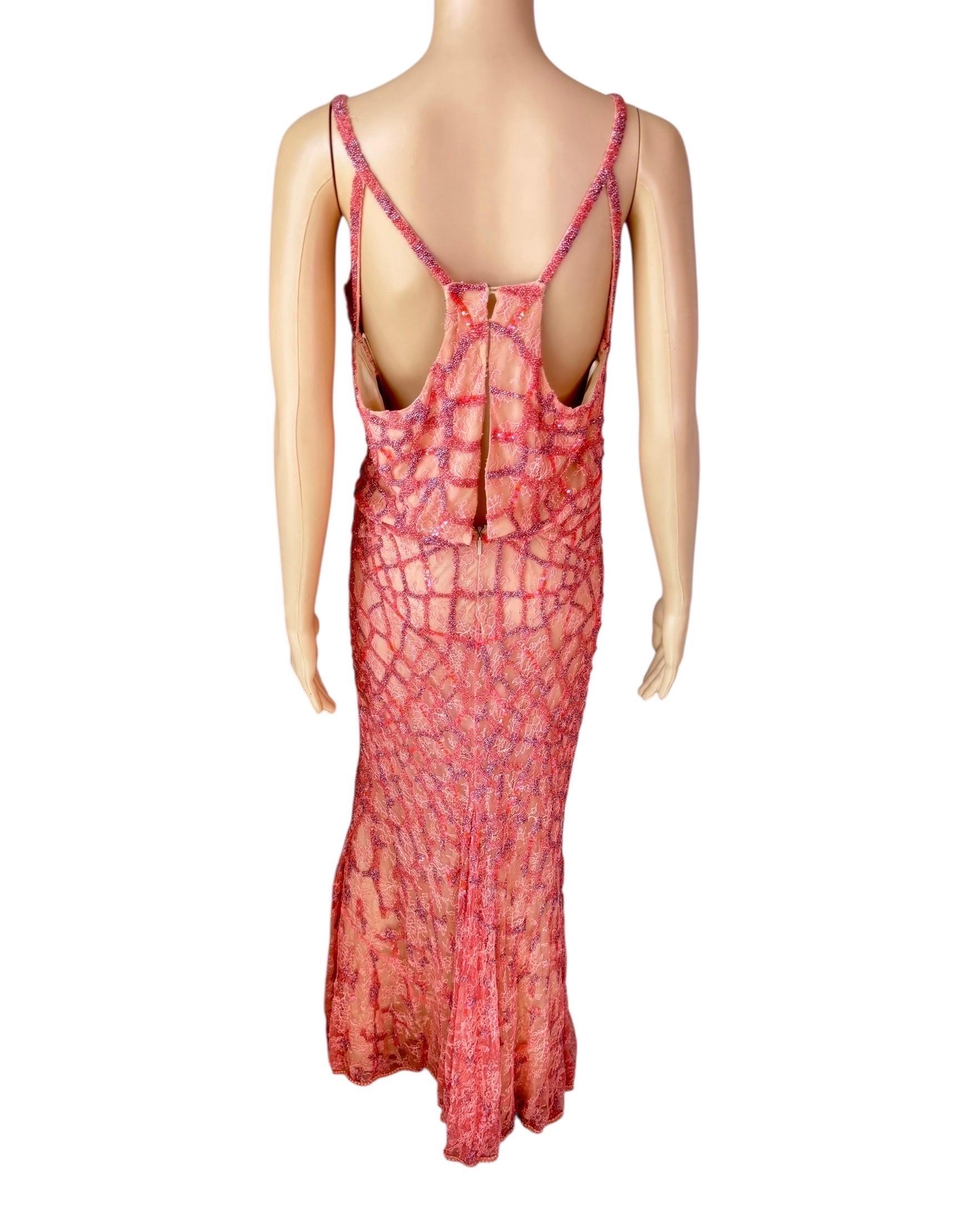 Roberto Cavalli Resort 2014 Embellished Lace Evening Dress and Shawl 2 Piece Set (Ensemble 2 pièces en dentelle ornée) en vente 2