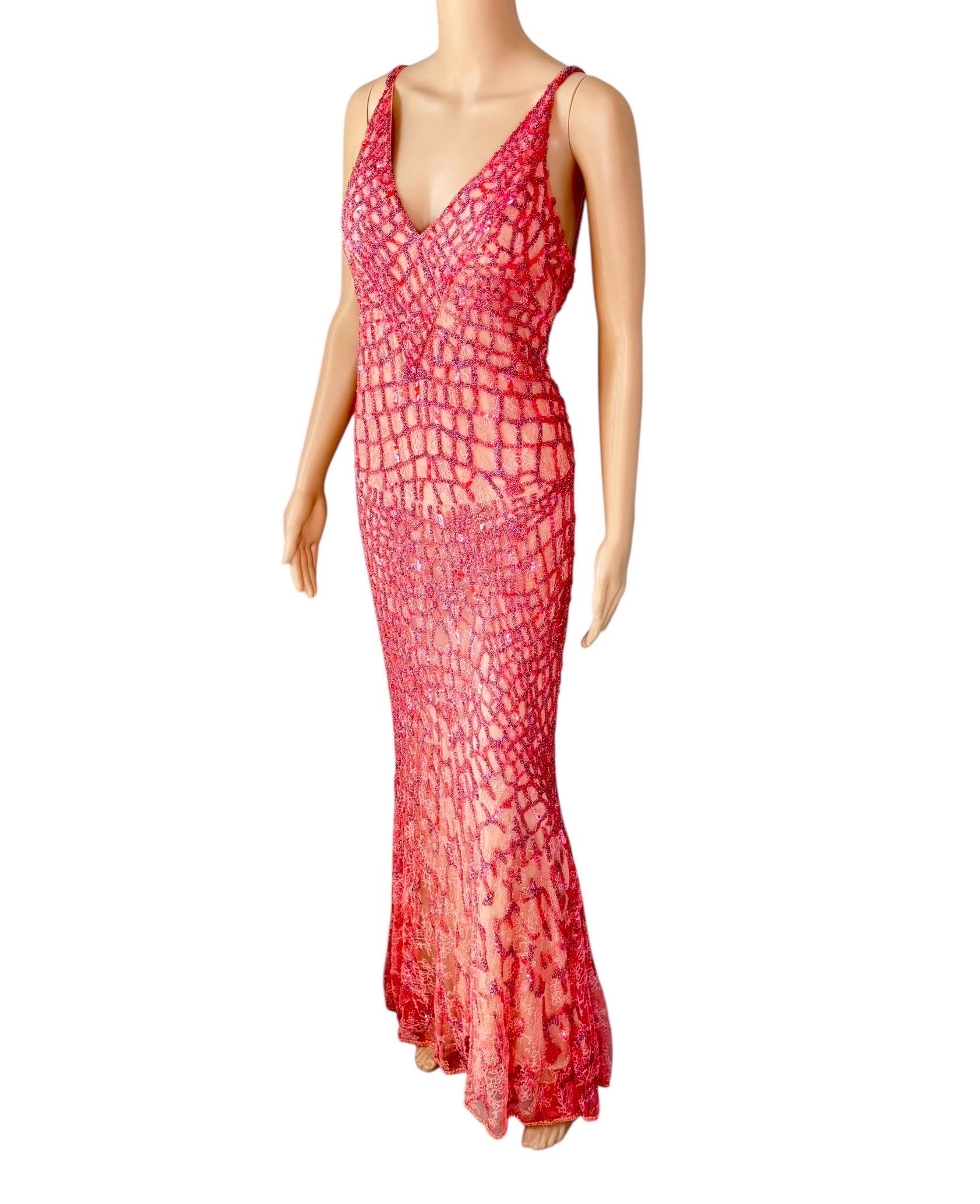 Roberto Cavalli Resort 2014 Embellished Lace Evening Dress and Shawl 2 Piece Set (Ensemble 2 pièces en dentelle ornée) en vente 3