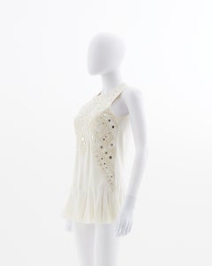 Roberto Cavalli Resort 2014 Off-white Indian-influenced embroidered and mini mi