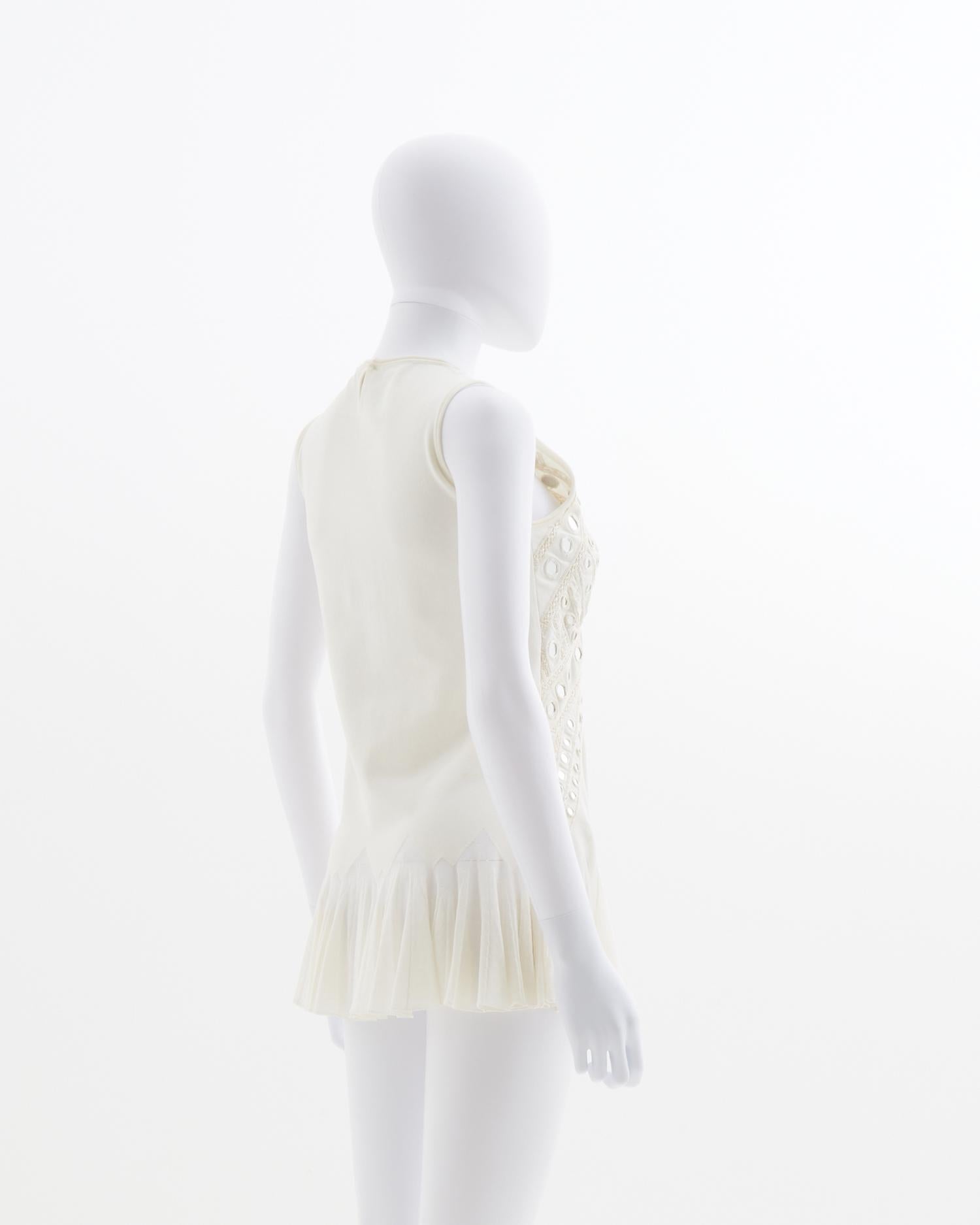 Roberto Cavalli Resort 2014 Off-white Indian-influenced embroidered and mini mi In Excellent Condition For Sale In Milano, IT
