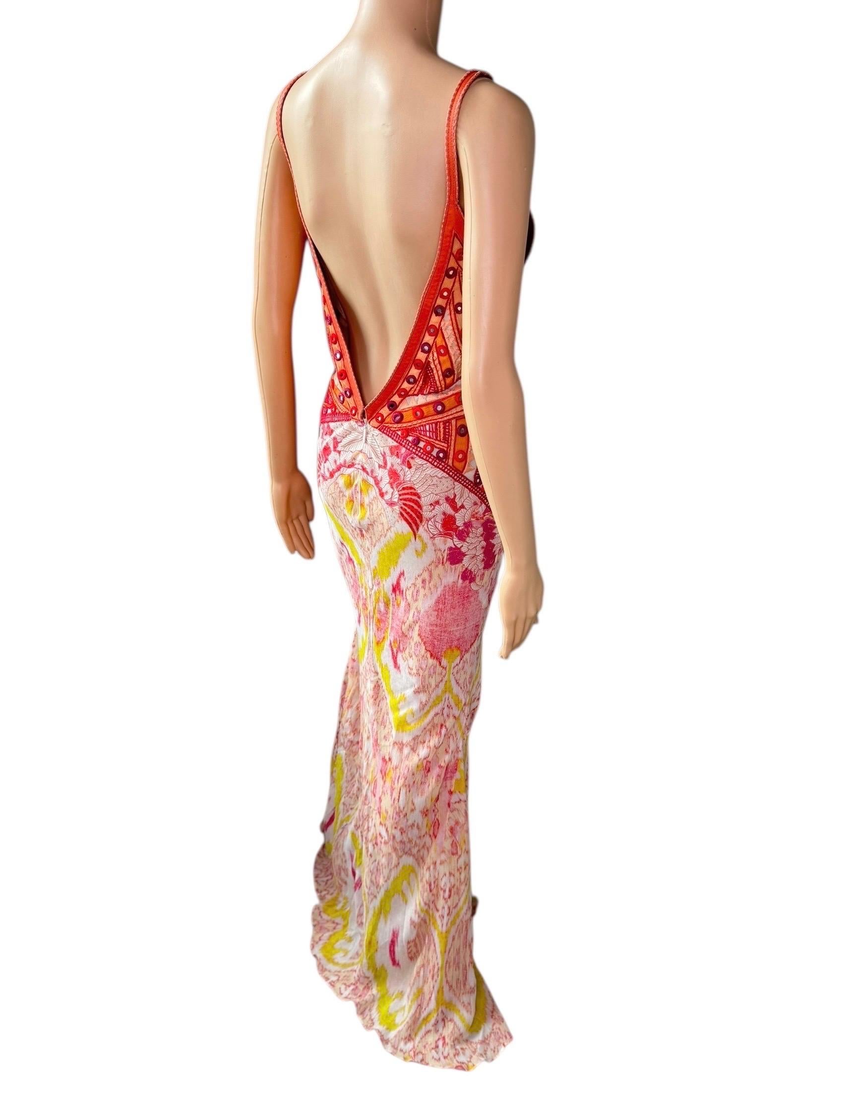 Roberto Cavalli Resort 2014 Unworn Embellished Leather Backless Evening Dress en venta 7