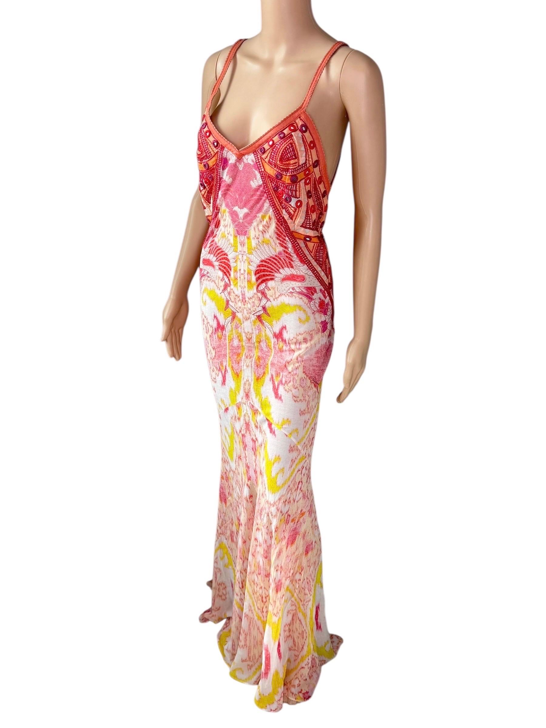 Roberto Cavalli Resort 2014 Unworn Embellished Leather Backless Evening Dress en venta 1