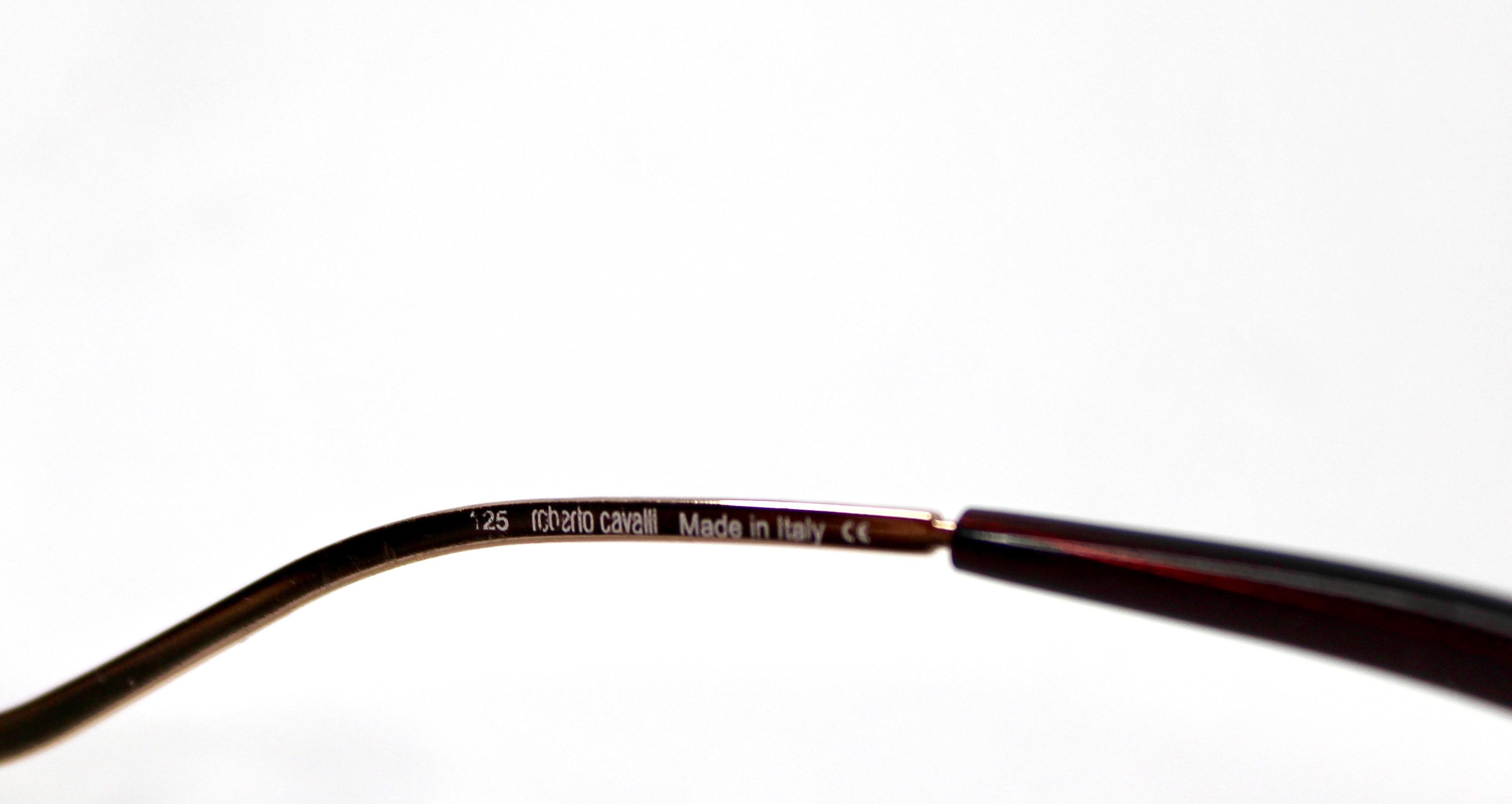 Roberto Cavalli - Occhiali da sole a scudo oversize con motivo a serpente con strass, circa Y2K in vendita 2