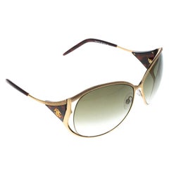 Roberto Cavalli Rose Gold/Green Gradient Fresia 574S Oversize Sunglasses