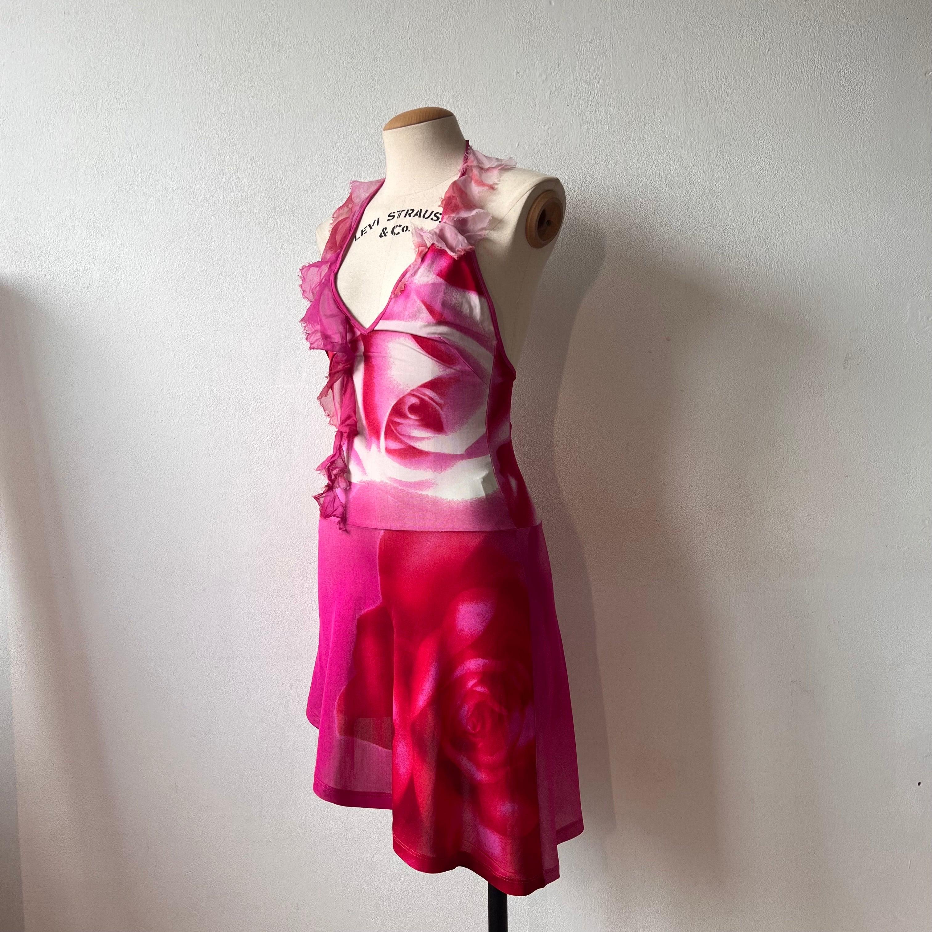 Roberto Cavalli, robe dos nu à imprimé rose, printemps/été 2000 en vente 2