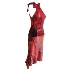 Vintage Roberto Cavalli rose print silk set, SS 2000