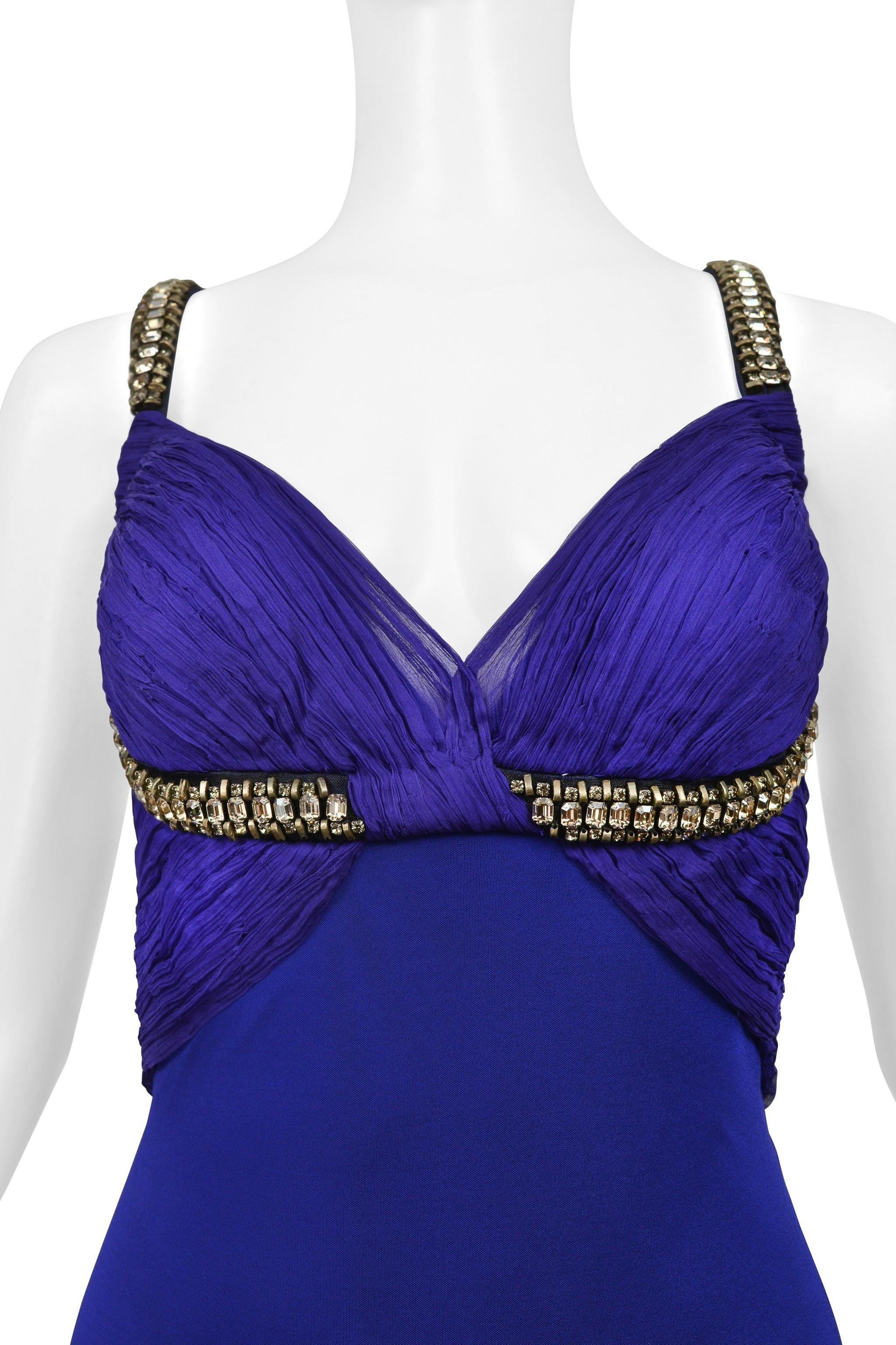Resurrection Vintage è lieta di presentare uno splendido abito da sera vintage di Roberto Cavalli in blu reale 