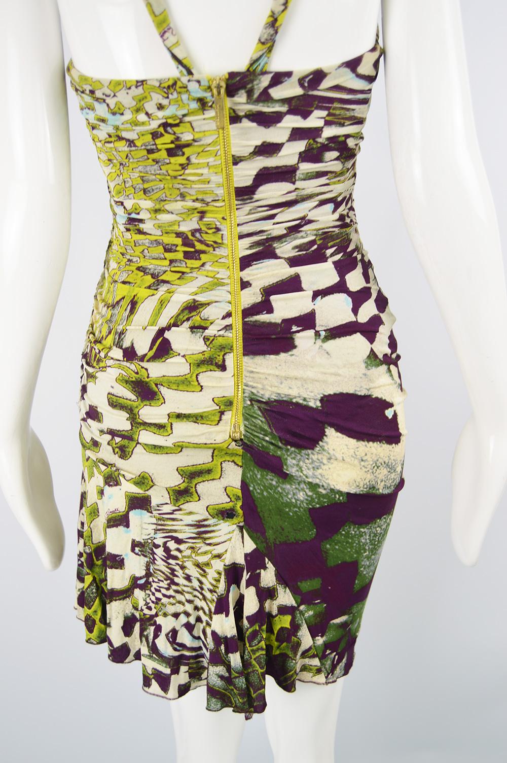 Roberto Cavalli Ruched Boned Geometric Patterned Draped Corset Dress , A/W 2003 3