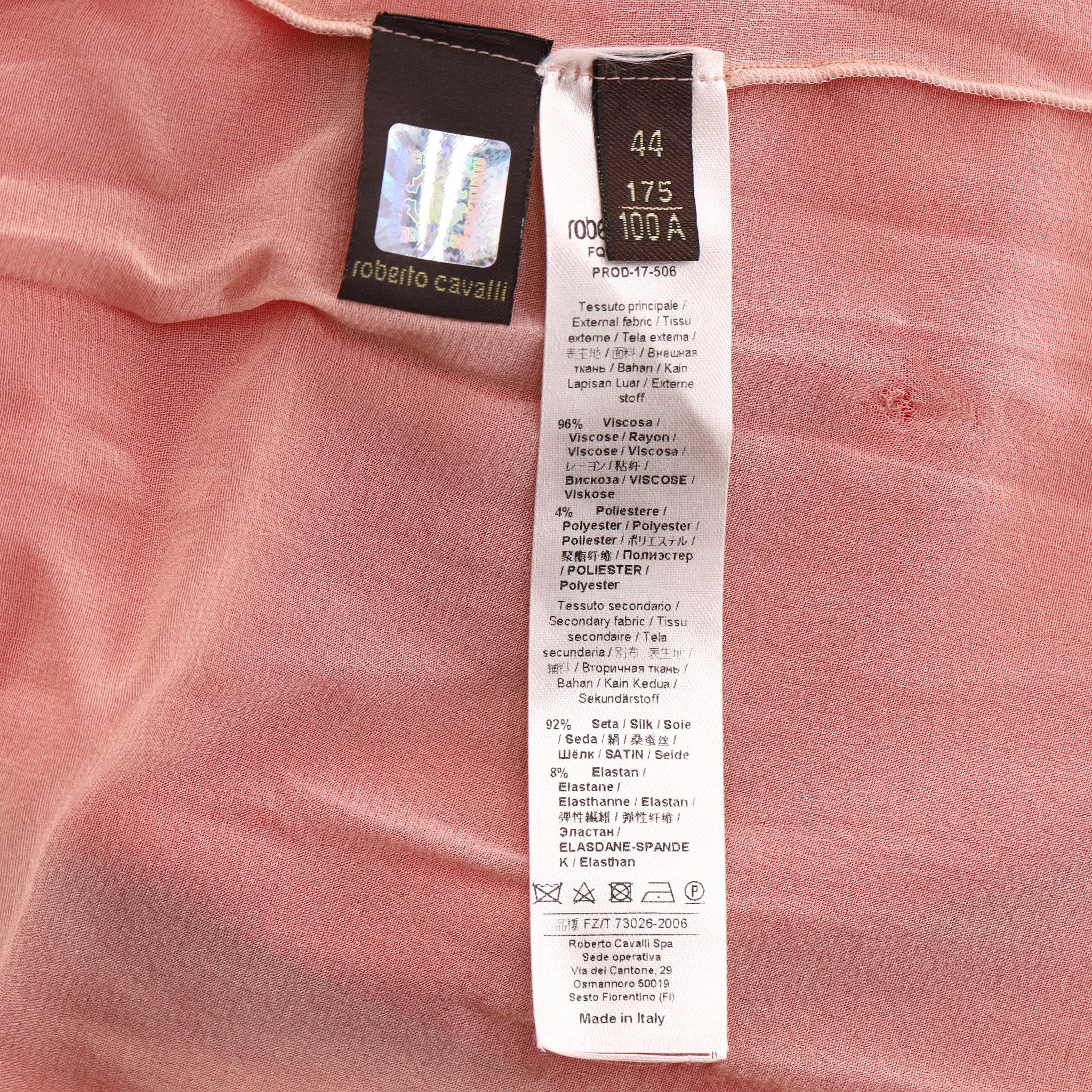 Roberto Cavalli - Vestito lungo con volant e abbellito in vendita 2