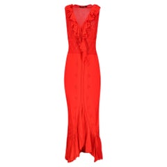 Roberto Cavalli Ruffled Embellished Long Dress