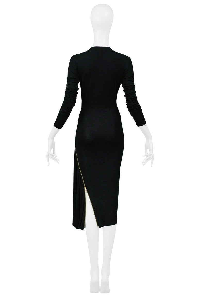Roberto Cavalli Runway Black Zip Embellished Long Dress