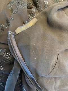 Roberto Cavalli Runway Fall 2006 Sequin Black Silk Chiffon Size 44 Plunging Gown